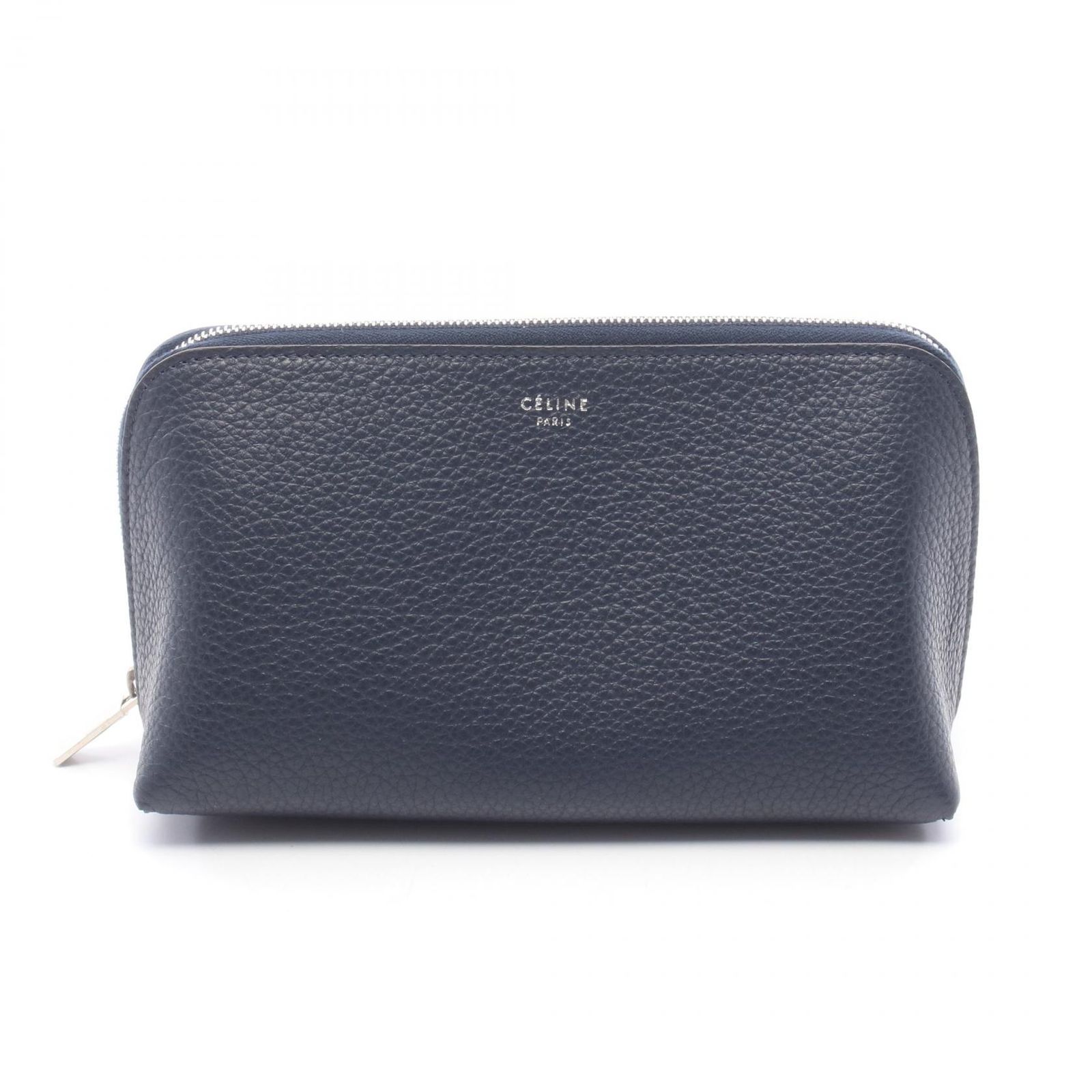 セリーヌ CELINE ポーチ 101533NFL ネイビー レザー ポーチ レディース Used A