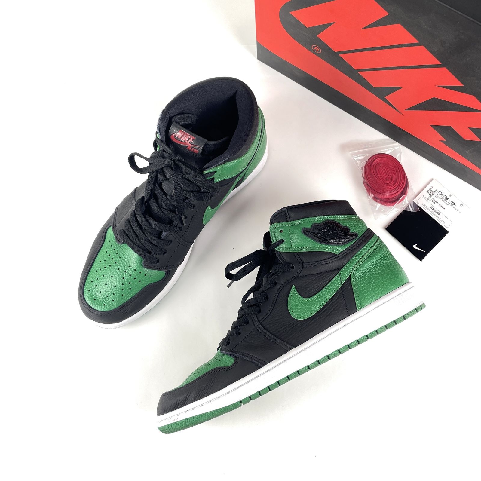 タグ・箱・シューレース付　NIKE　ナイキ　2019　555088-030　AIR　JORDAN　1　RETRO　HIGH　OG　エアジョーダン 1 レトロ ハイ オリジナル　スニーカー　29cm　PINE　GREEN　パイングリーン