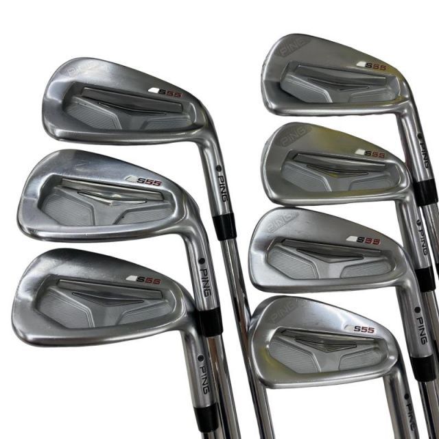 【中古】 ピン PING S55 8S アイアンセット IR CFSスチール (フレックスS) メンズ 男性用 右利き 右用 Cランク ゴルフクラブ