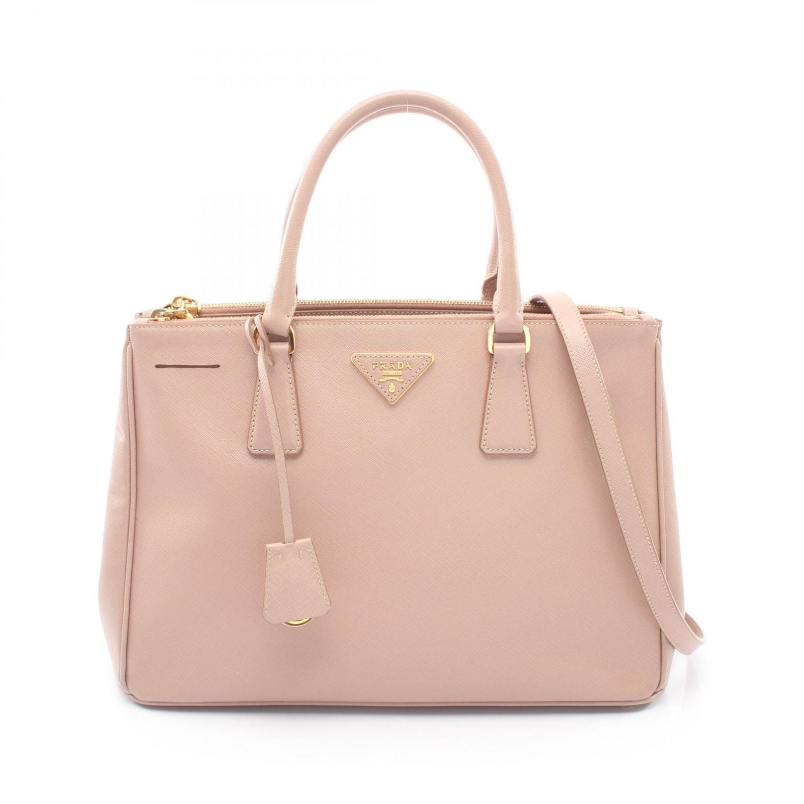 プラダ PRADA トートバッグ SAFFIANO LUX ガレリア 2WAY ピンクベージュ サフィアーノレザー ガレリア 2wayトートバッグ レディース Used B