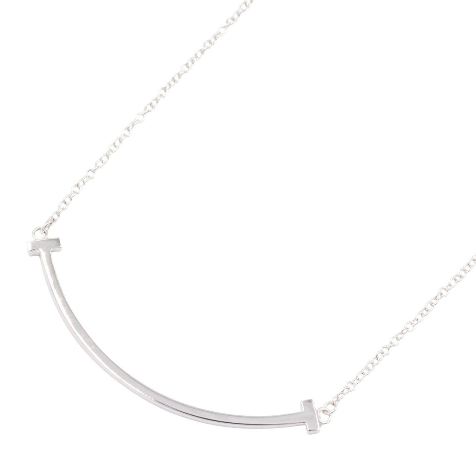 ティファニー TIFFANY＆CO ネックレス Tスマイルスモール ネックレス 60011677 首回り40/45㎝ K18WG（ホワイトゴールド） Tスマイルスモール ネックレス レディース