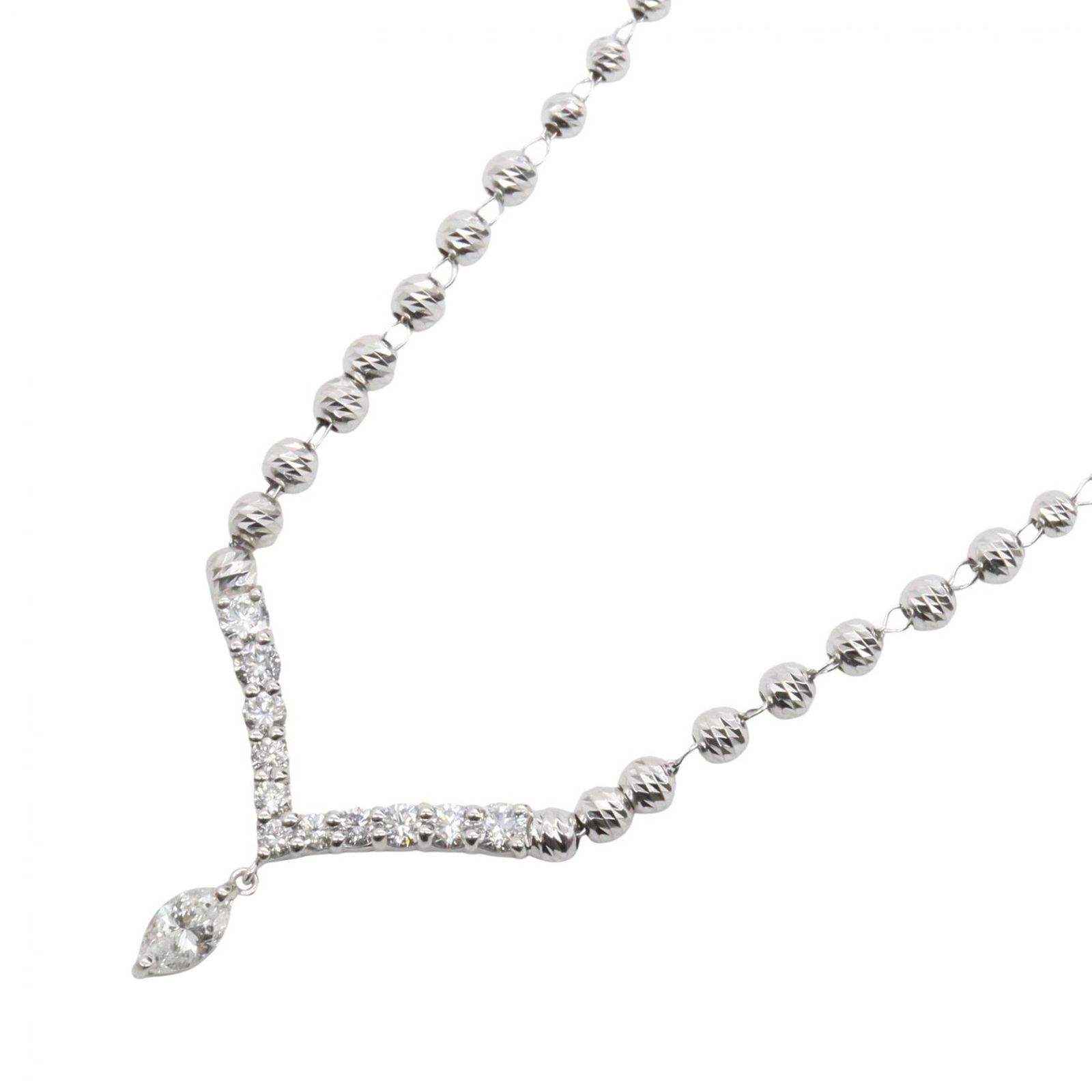 ジュエリー JEWELRY ネックレス ダイヤモンド ネックレス ﾀﾞｲﾔ 4.8g 首回46cm K18WG（ホワイトゴールド） ダイヤモンド ネックレス レディース Used A