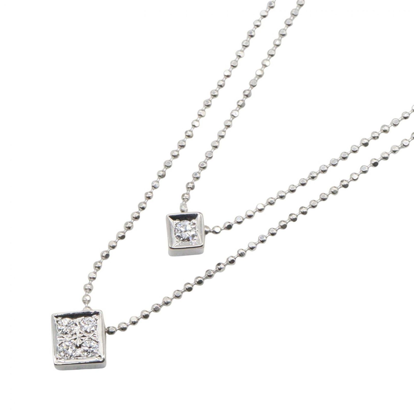 タサキ TASAKI ネックレス ダイヤモンド ネックレス 首回35/39cm K18WG（ホワイトゴールド） ダイヤモンド ネックレス レディース Used A