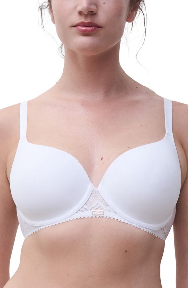 シャンテル レディース トップス Tシャツ Chantelle Lingerie Originsweetheart Underwire TShirt Bra White ホワイト
