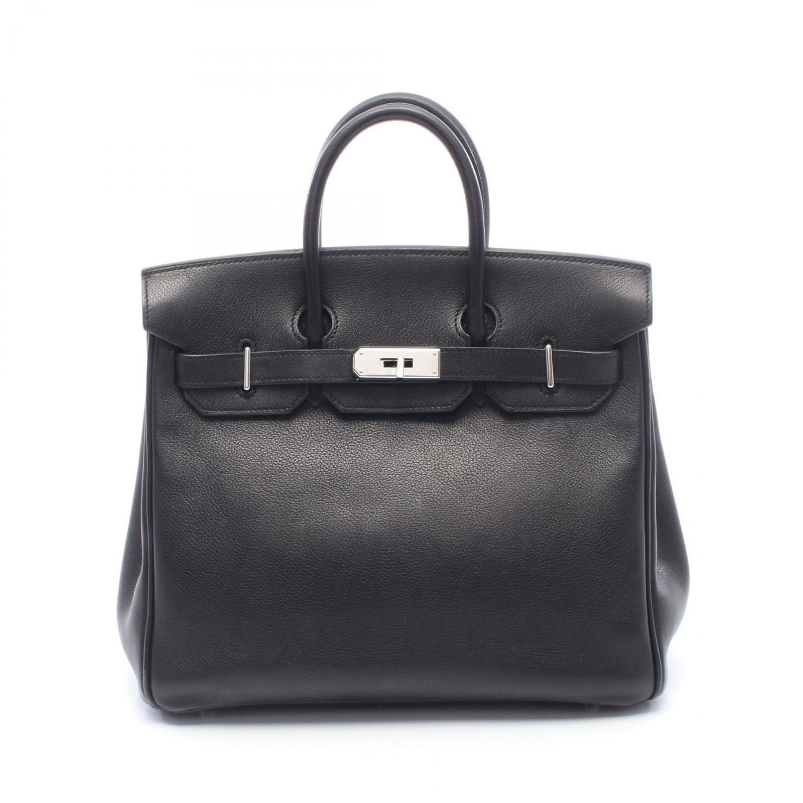エルメス HERMES ハンドバッグ オータクロア28 ブラック レザー オータクロア28 ブラック レディース Used B
