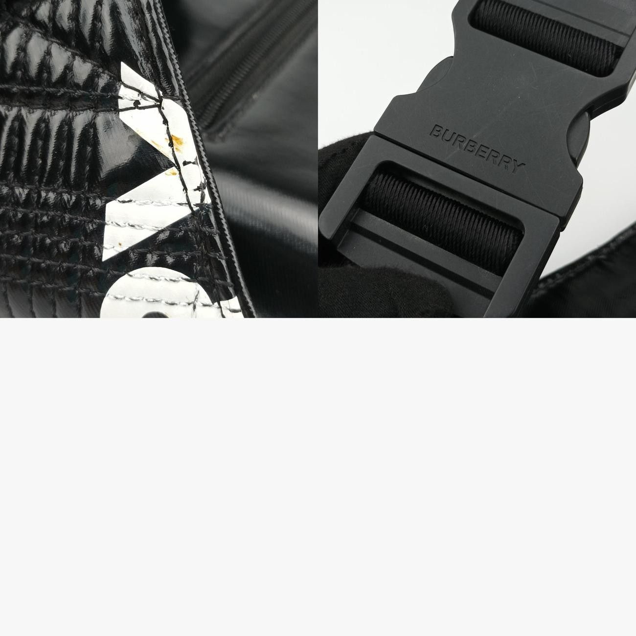バーバリーBurberryローラ ブラック×ホワイト レザー バーバリーBurberryローラ ブラック×ホワイト レザー
