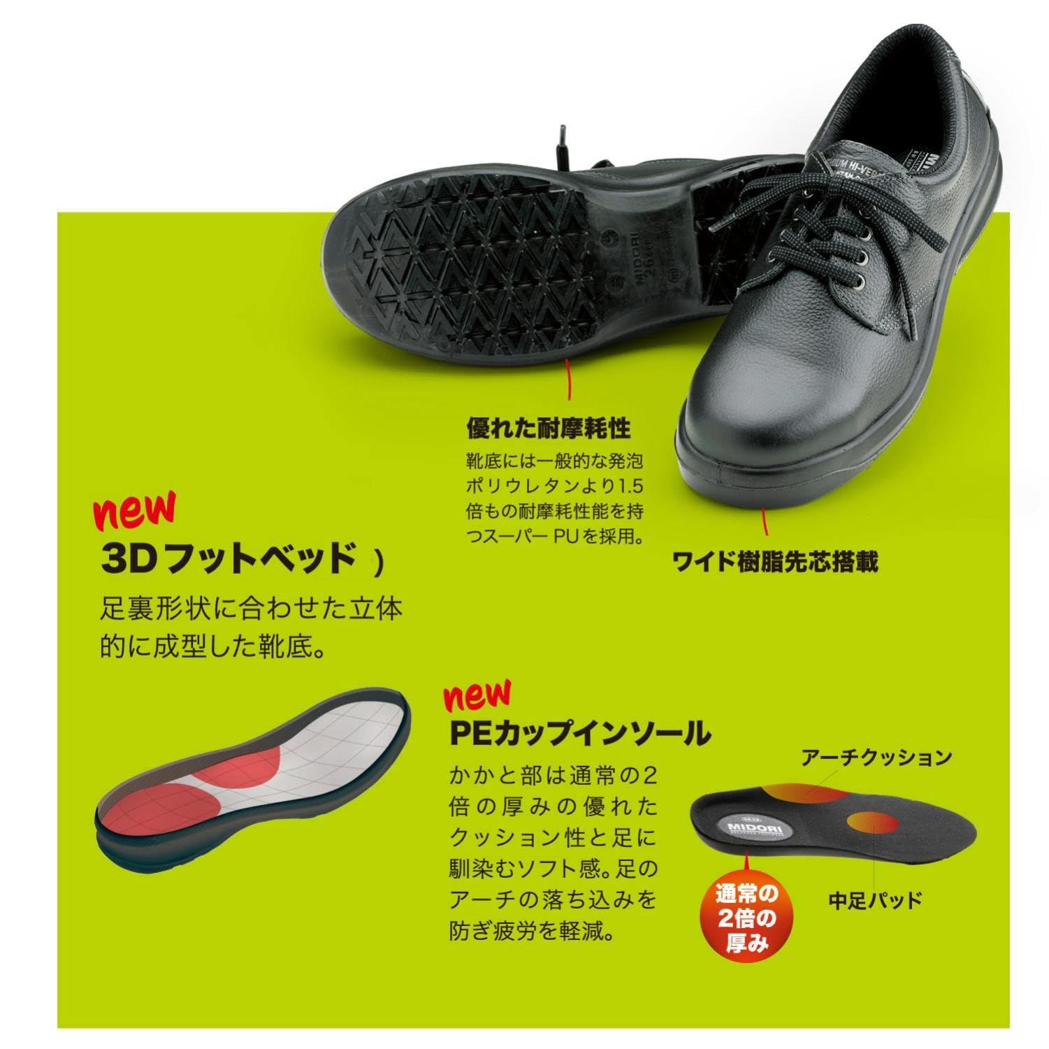 新品 [ミドリ安全] ハイグリップセフティ 安全靴 JIS規格 中編上靴 耐滑 つまずき防止 衝撃吸収 HGS520 ブラック 29.0 cm