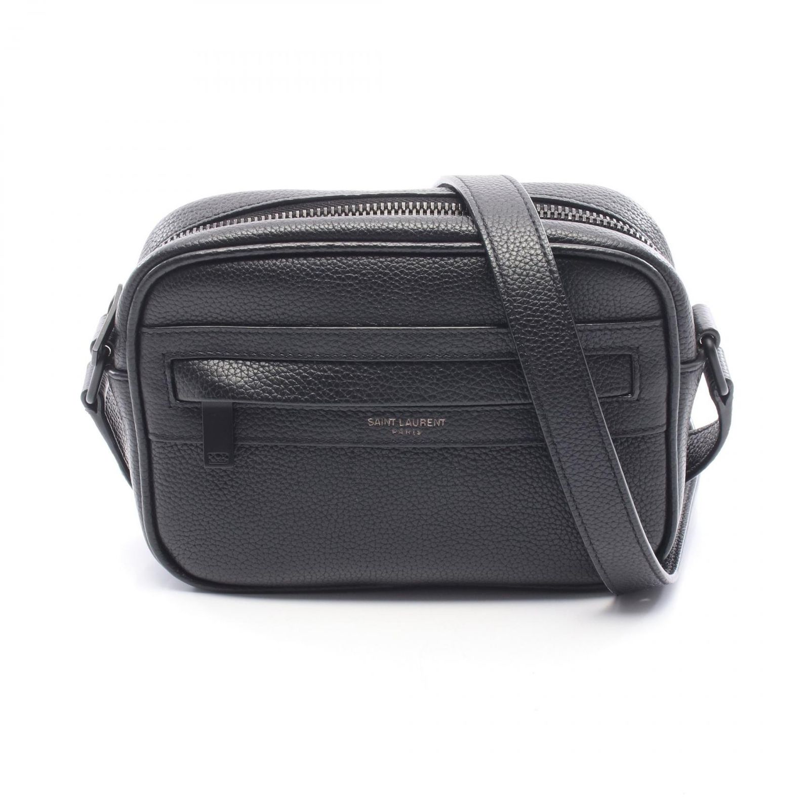 サンローランパリ SAINT LAURENT PARIS ショルダーバッグ キャンプ スモール カメラバッグ 647179 ブラック レザー キャンプ スモール カメラバッグ メンズ Used A