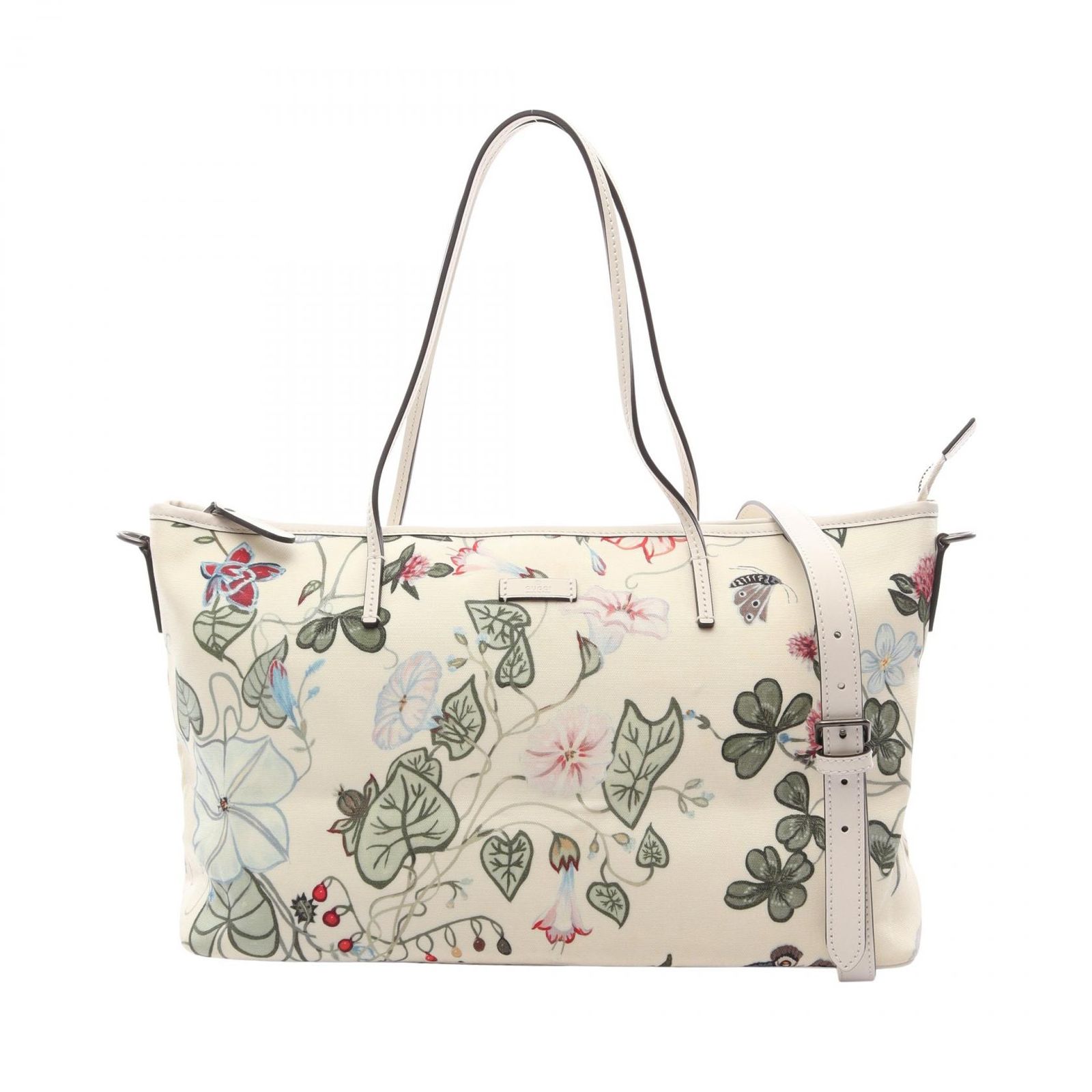 グッチ GUCCI トートバッグ クリスナイト フローラ 353437 オフホワイト/マルチ レザー クリスナイト フローラ 2wayトート レディース Used B