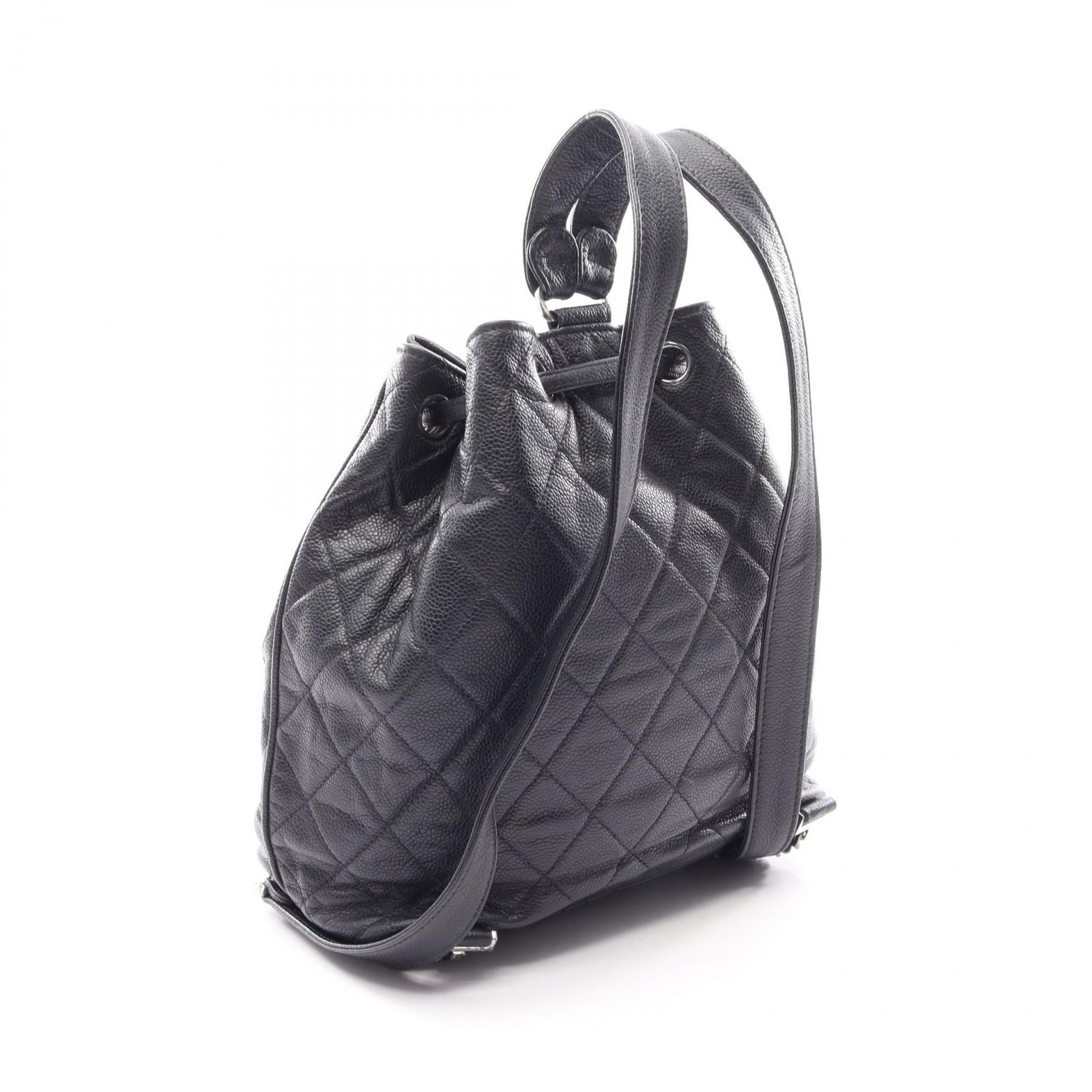 シャネル CHANEL リュックサック バックパック マトラッセ ブラック キャビアスキン(グレインドカーフ) マトラッセ 巾着 バックパック レディース Used B シャネル CHANEL リュックサック バックパック マトラッセ ブラック キャビアスキン(グレインドカーフ) マトラッセ 巾着 バックパック レディース Used B