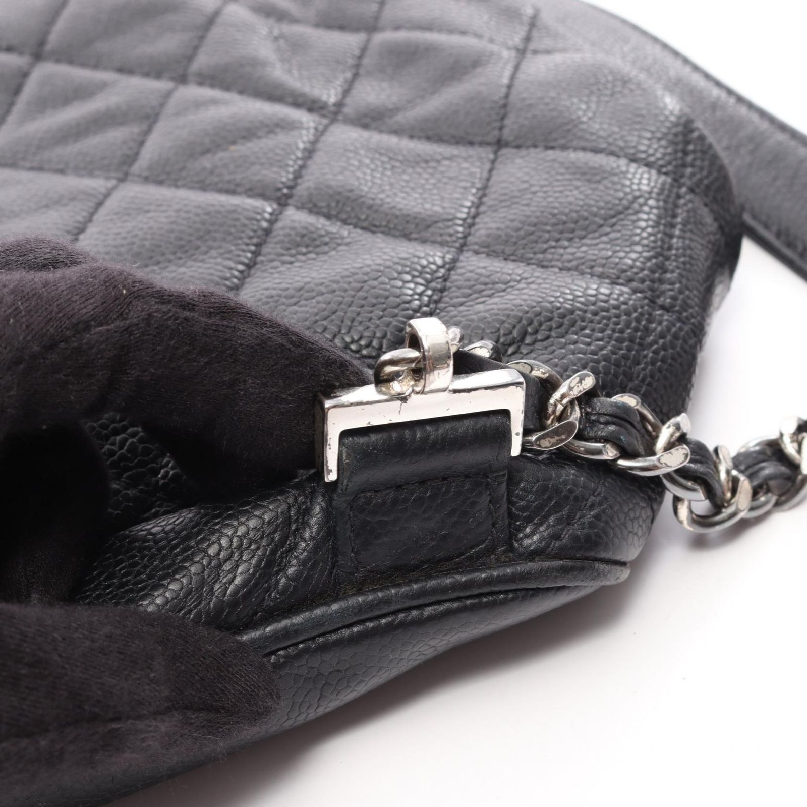 シャネル CHANEL リュックサック バックパック マトラッセ ブラック キャビアスキン(グレインドカーフ) マトラッセ 巾着 バックパック レディース Used B シャネル CHANEL リュックサック バックパック マトラッセ ブラック キャビアスキン(グレインドカーフ) マトラッセ 巾着 バックパック レディース Used B