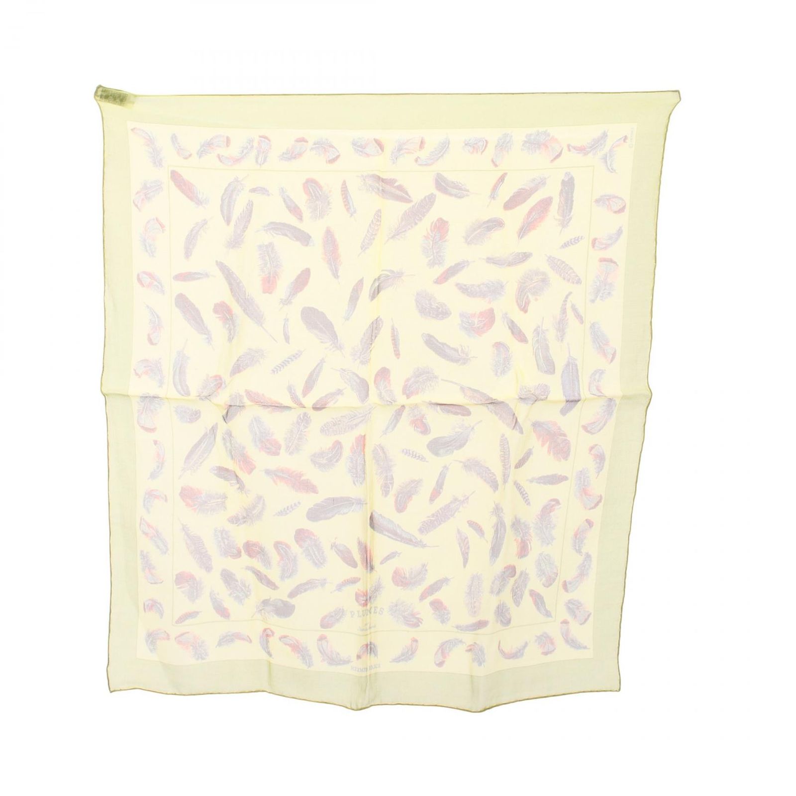 エルメス HERMES スカーフ プチカレ カレ45 PLUMES シフォン シルク カレ45 レディース Used A