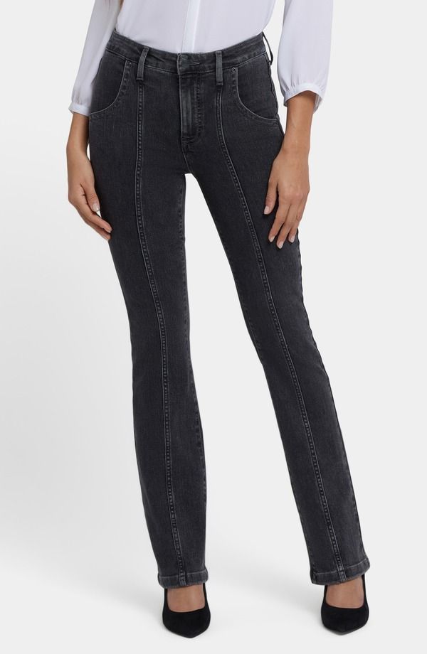 エヌワイディージェイ レディース シューズ ブーツ・レインブーツカット ハイウエスト ミニ ジーンズ NYDJ Billie Seamed High Waist Mini Bootcut Jeanslate Stone スレート