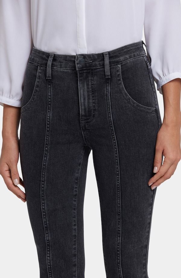 エヌワイディージェイ レディース シューズ ブーツ・レインブーツカット ハイウエスト ミニ ジーンズ NYDJ Billie Seamed High Waist Mini Bootcut Jeanslate Stone スレート