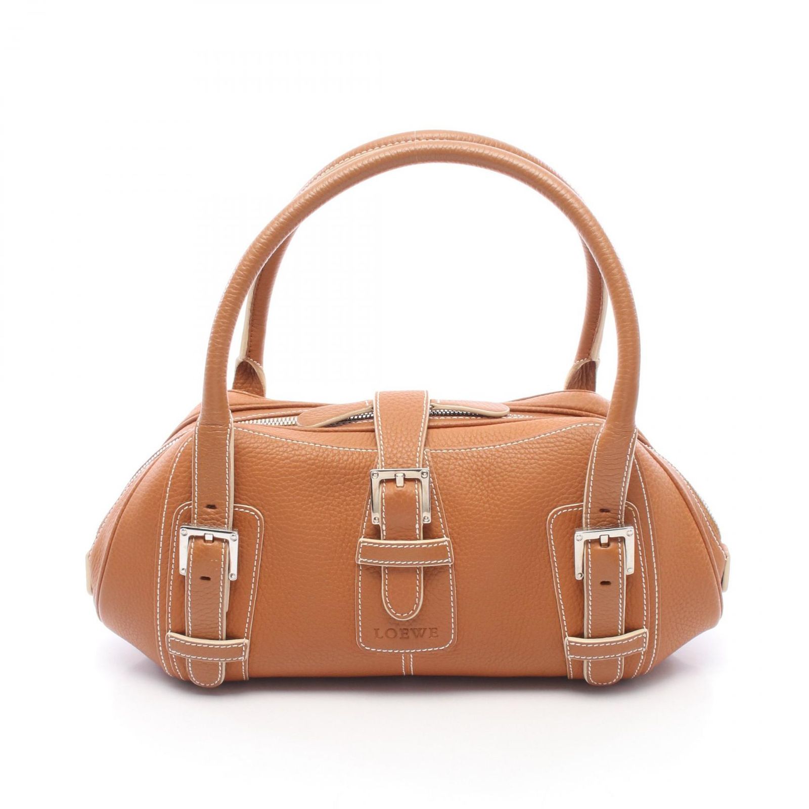 ロエベ LOEWE ハンドバッグ センダ ブラウン レザー ショルダーバッグ レディース Used A