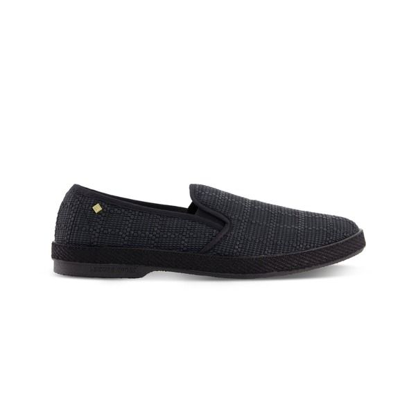 リビエラ レディース シューズ スリッポン・ローファー Rivieras Classic Textured Raffia SlipOn Loafer Noir