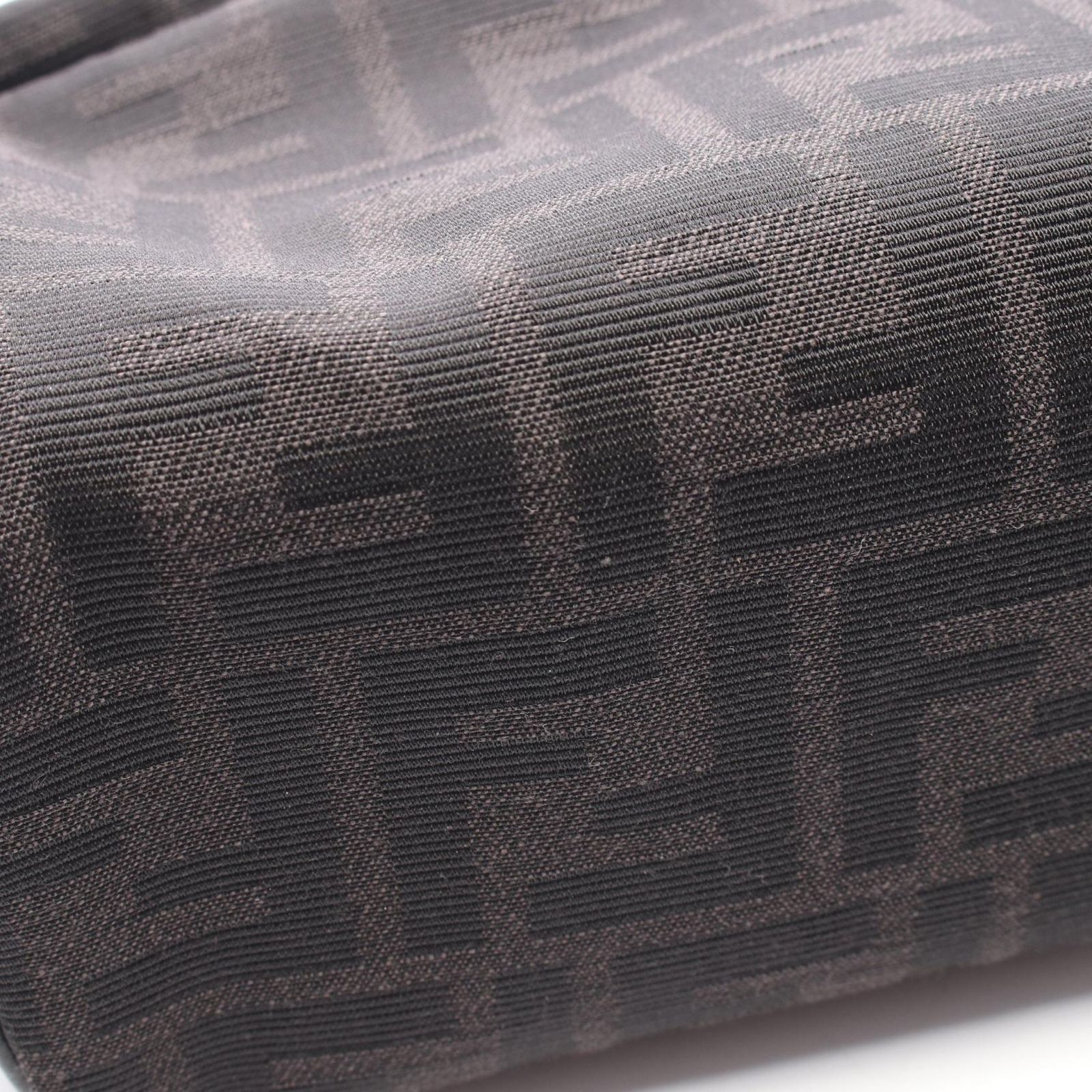 フェンディ FENDI ポーチ FFジャカード スモール 7N0151 ブラック キャンバス レザー スモール ポーチ メンズ Used A
