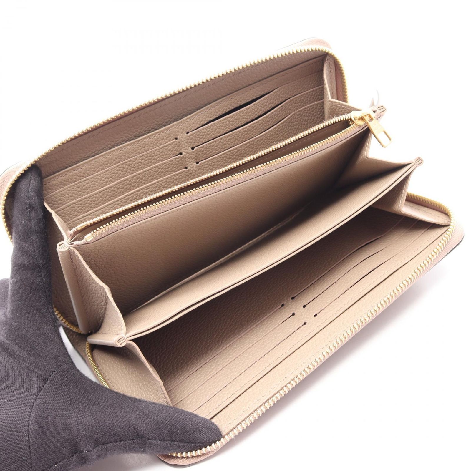 ルイ・ヴィトン LOUIS VUITTON ラウンド長財布 ジッピーウォレット バイカラー M69794 トゥルトレール/クレーム レザー ジッピー・ウォレット レディース Used B