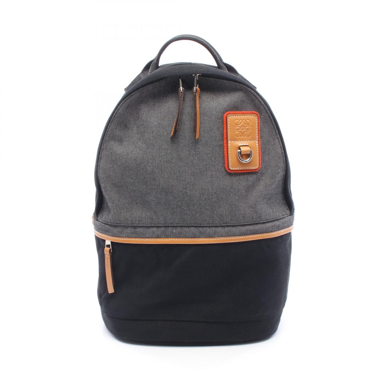 ロエベ LOEWE リュックサック バックパック Eye LOEWE Nature ELN グレー/ブラック ナイロン キャンバス ELN バックパック メンズ Used A