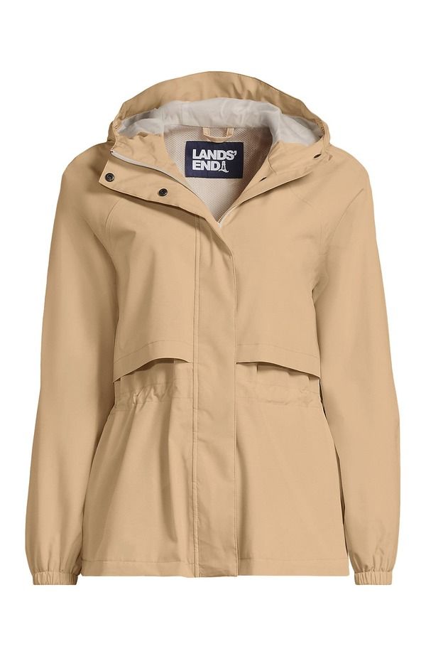 ランズエンド レディース アウター ジャケット・ブルゾン Lands End Squall Packable Rain Jacket ChampagneIvory Latte アイボリー