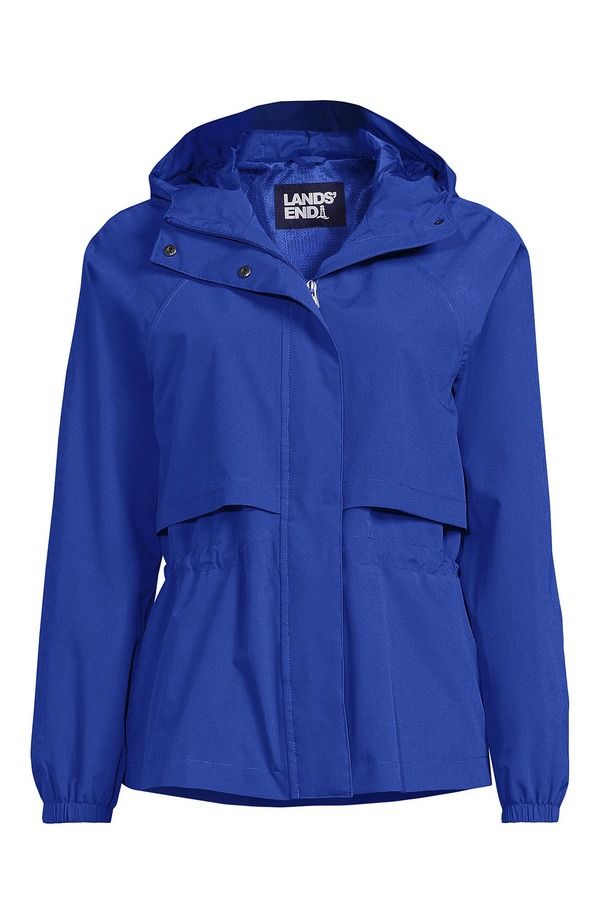 ランズエンド レディース アウター ジャケット・ブルゾン Lands End Squall Packable Rain Jacket Blue Breeze ブルー