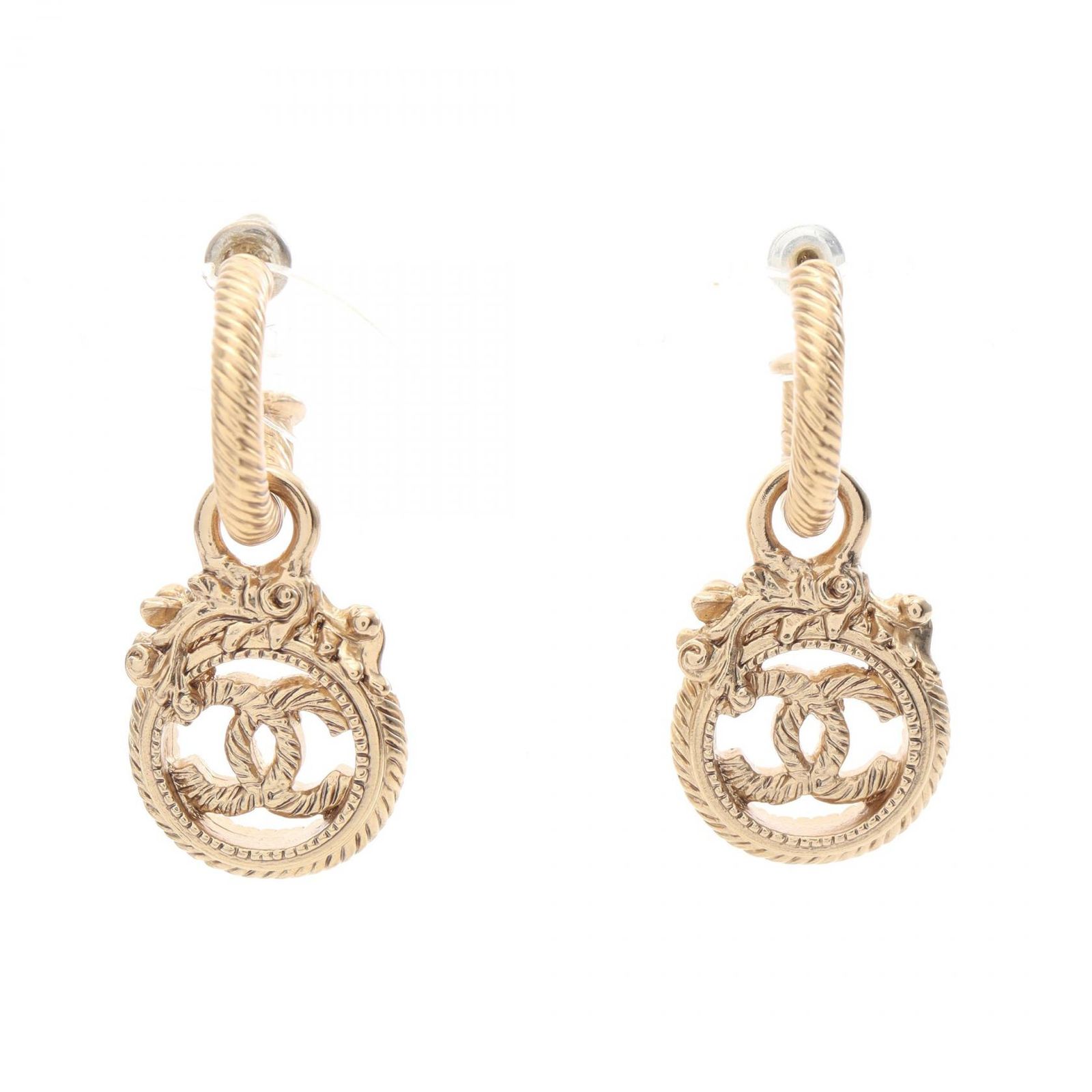 シャネル CHANEL ピアス ココマーク フープ GP（ゴールドメッキ） ピアス レディース Used A
