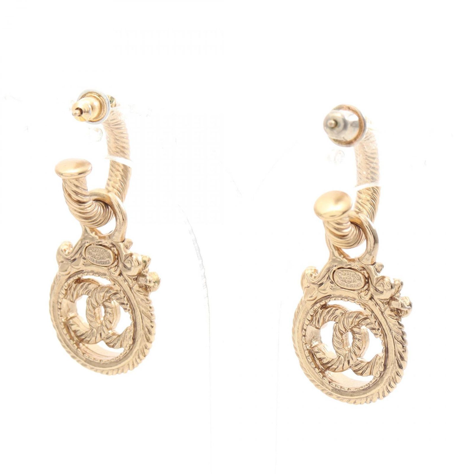 シャネル CHANEL ピアス ココマーク フープ GP（ゴールドメッキ 