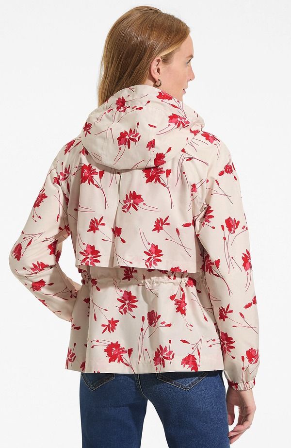 ランズエンド レディース アウター ジャケット・ブルゾン Lands End Squall Packable Rain Jacket Ivory Latte Tossed Floral アイボリー