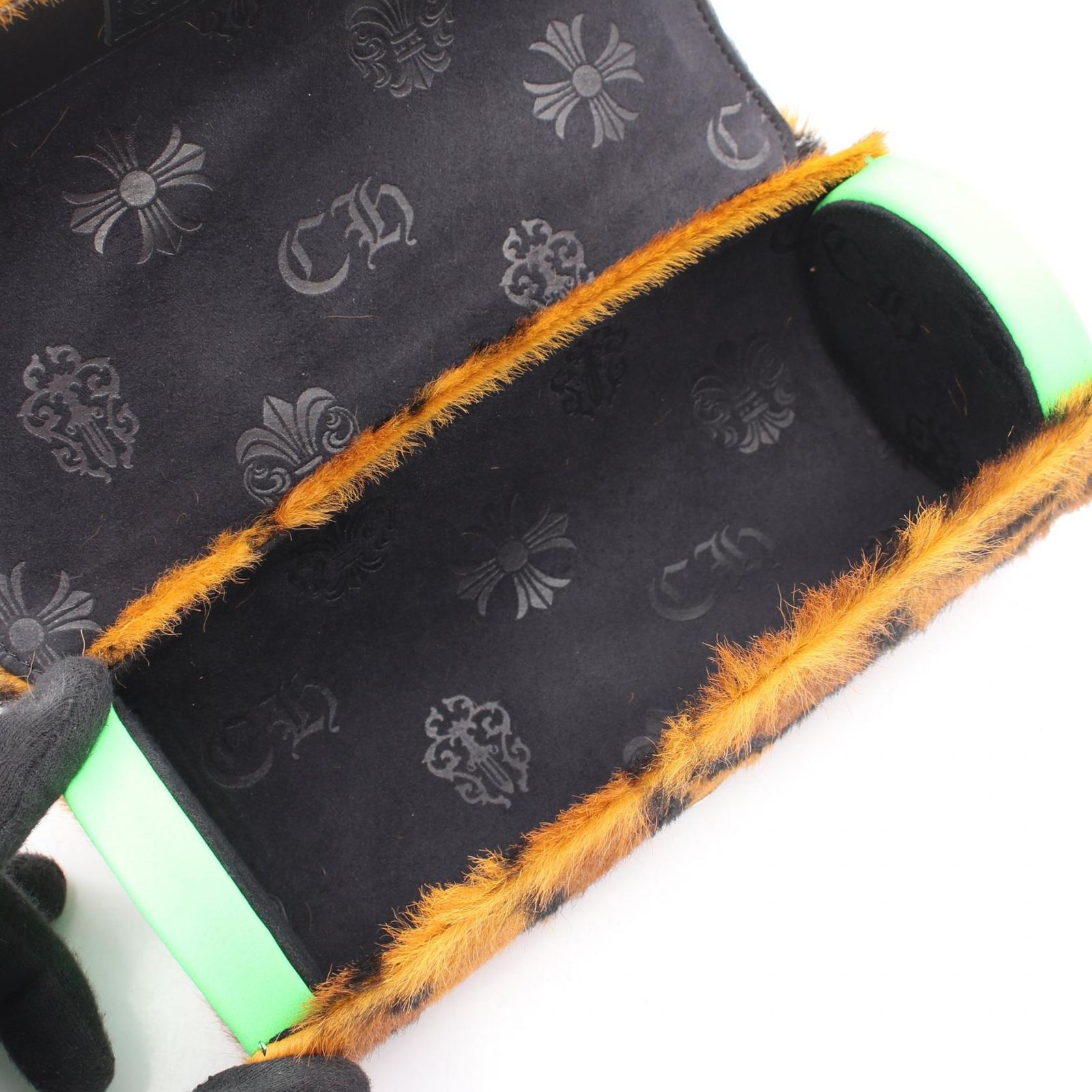 クロムハーツ CHROME HEARTS JEWELRY ROLL 3セメタリークロスパッチ レオパード ウォッチケース レザー レザー JEWELRY ROLL ウォッチケース メンズ 未使用