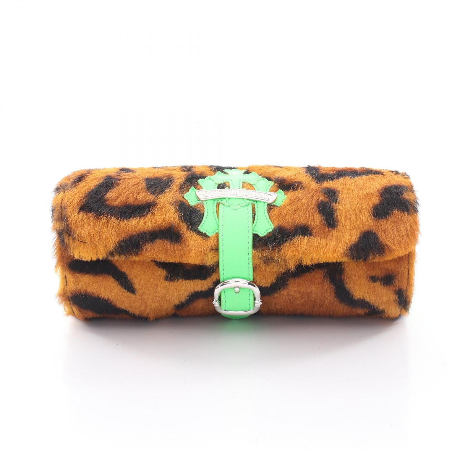 クロムハーツ CHROME HEARTS JEWELRY ROLL 3セメタリークロスパッチ レオパード ウォッチケース レザー レザー JEWELRY ROLL ウォッチケース メンズ 未使用