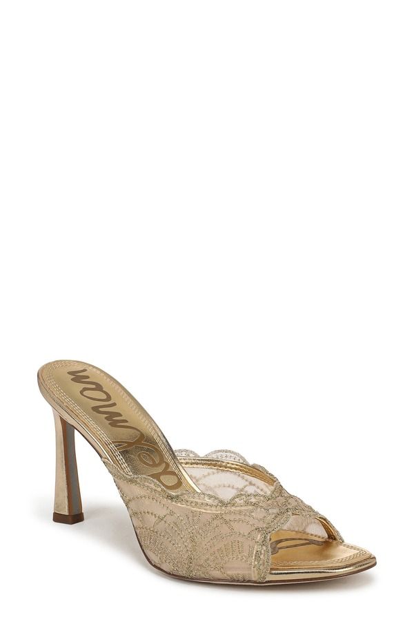 サムエデルマン レディース シューズ ヒール サンダル メッシュ Sam Edelman Iva Mesh Sandal Amber Gold アンバー