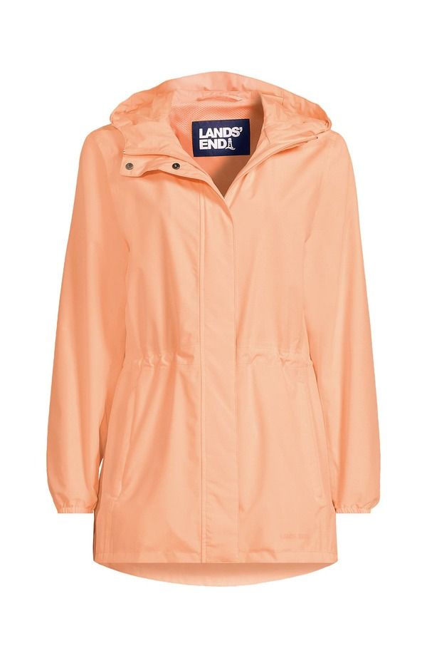 ランズエンド レディース アウター ジャケット・ブルゾン コート Lands End Squall Packable Waterproof Raincoat Peach Sorbet ピーチ