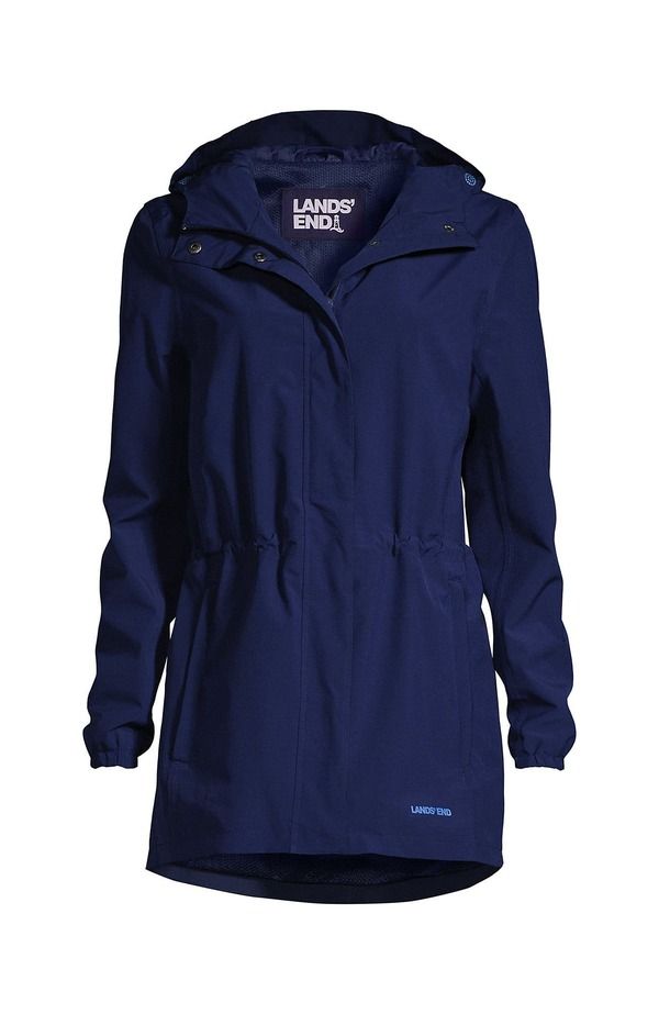 ランズエンド レディース アウター ジャケット・ブルゾン コート Lands End Squall Packable Waterproof Raincoat Deep Sea Navy ネイビー