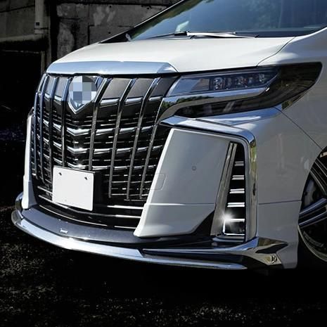【送料無料】トヨタ アルファード 30型 後期 Toyota Alphard 30 LCI 2019-2022 専用 フロントフォグランプ トリム カバー アイブロウ ドレスアップ 高級感 スポーティ 傷防止 簡単装着 ABS製 1セット