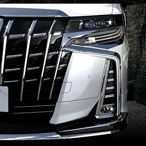 【送料無料】トヨタ アルファード 30型 後期 Toyota Alphard 30 LCI 2019-2022 専用 フロントフォグランプ トリム カバー アイブロウ ドレスアップ 高級感 スポーティ 傷防止 簡単装着 ABS製 1セット