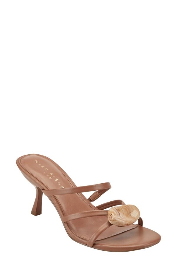 マーク・フィッシャー レディース シューズ ヒール サンダル Marc Fisher LTD Natesa Strappy Kitten Heel Sandal Medium Brown ブラウン