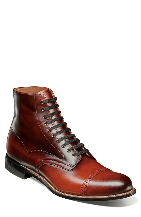 ステイシーアダムス メンズ シューズ ブーツ・レインブーツ キャップ レース Stacy Adams Madison Cap Toe Lace Up Boot Cognac