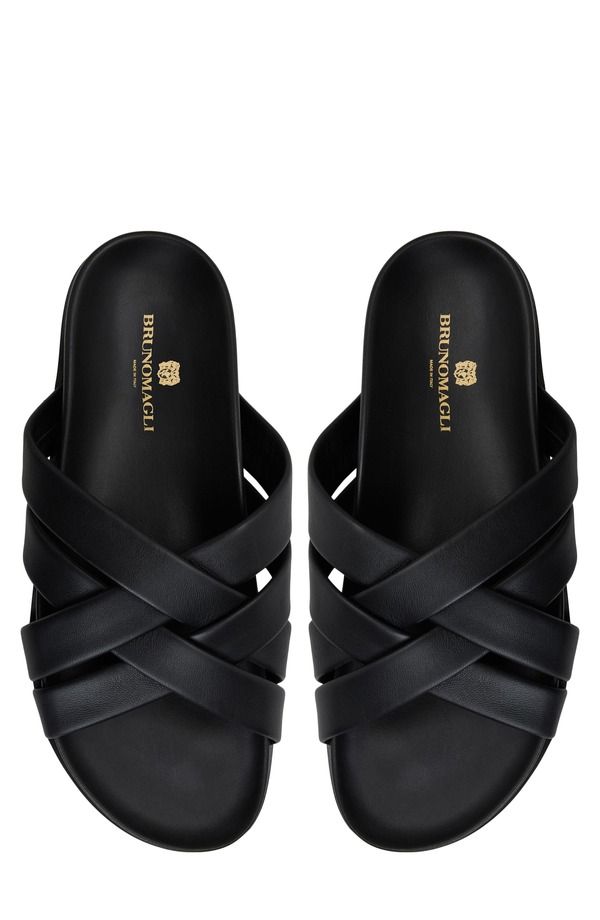 ブルーノマグリ メンズ シューズ サンダル Bruno Magli Bandino Slide Sandal Black Calf ブラック ブルーノマグリ メンズ シューズ サンダル Bruno Magli Bandino Slide Sandal Black Calf ブラック