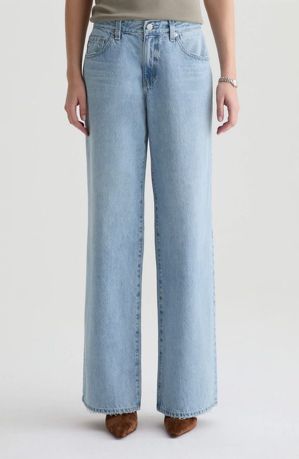エージー レディース ボトムス デニムパンツ ワイドレッグ ローライズ ジーンズ Adria Low Rise Baggy Wide Leg Jeansoft Focus