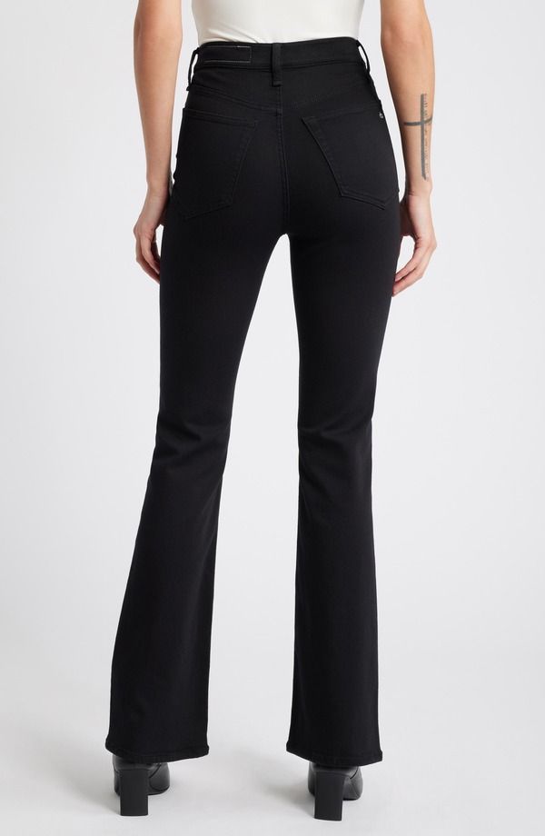 ラグアンドボーン レディース シューズ ブーツ・レインブーツカット ハイウエスト ジーンズ rag bone Flexi Peyton High Waist Bootcut Jeans Black ブラック