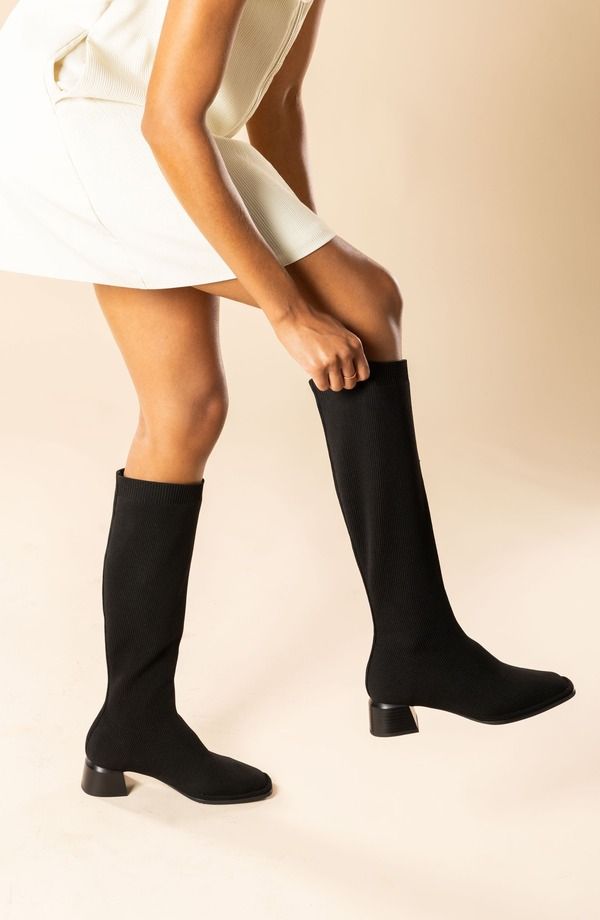 ラモールドピード レディース シューズ ブーツ・レインブーツ LAmour des Pieds Nolita Knee High Boot Black Fabric ブラック