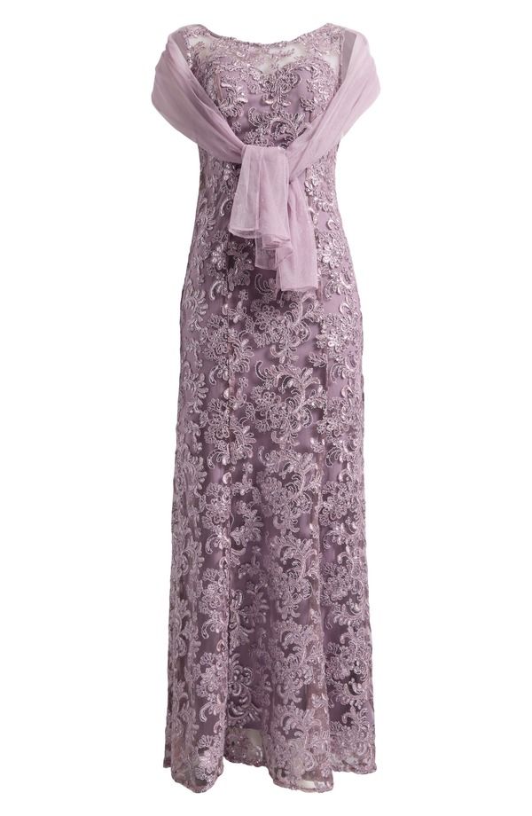 アレックスイブニングス レディース トップス ワンピースパンコール ノースリーブ Alex Eveningsequin Sleeveless Gown with Shawl Wisteria アレックスイブニングス レディース トップス ワンピースパンコール ノースリーブ Alex Eveningsequin Sleeveless Gown with Shawl Wisteria