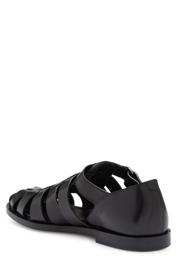 ジョンバルベイトス メンズ シューズ サンダル John Varvatos Antwerp Fisher Sandal Black Smooth ブラック