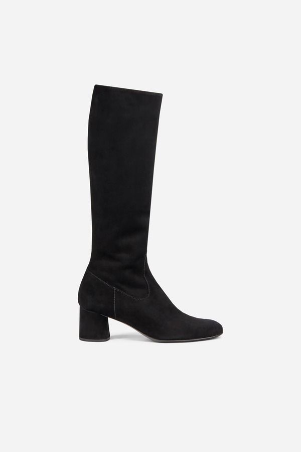 エージーエル レディース シューズ ブーツ・レインブーツ ヒール AGLorette Wateresistant Velour Boot Witheel Black ブラック