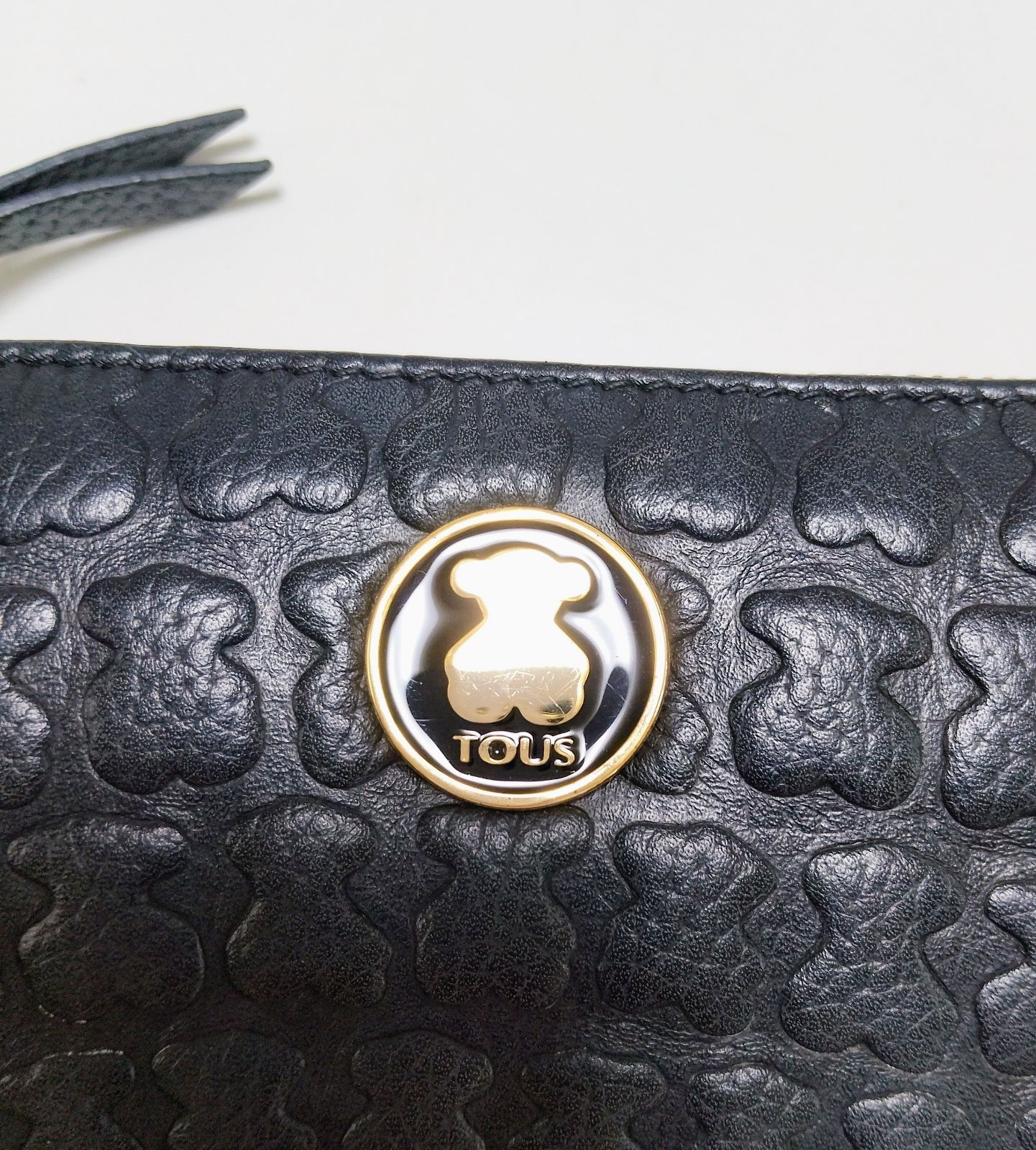 TOUS トウス 長財布 型押し クマちゃん レザー 黒 - メルカリ