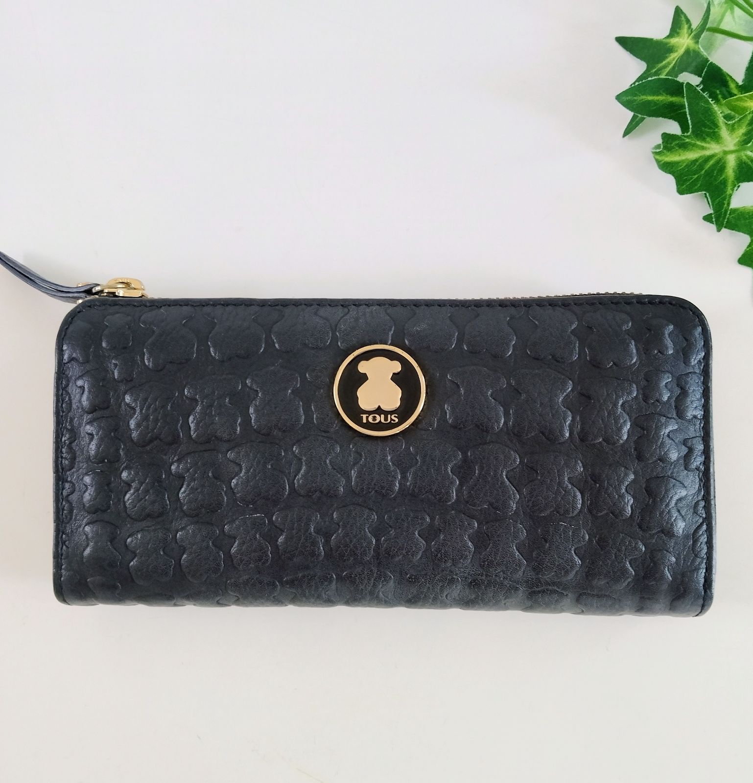 TOUS トウス 長財布 型押し クマちゃん レザー 黒 - メルカリ