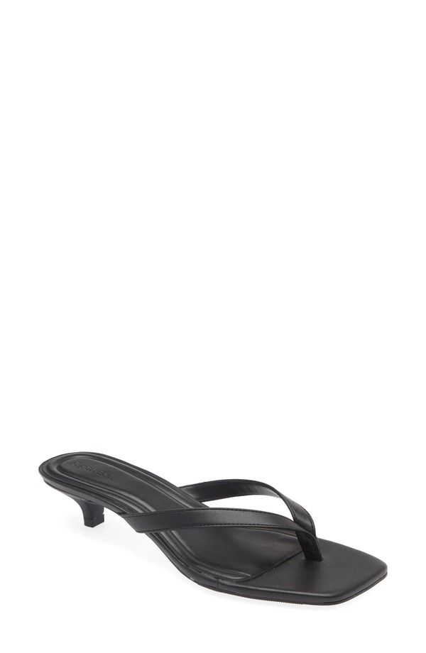 オープンエディット レディース シューズ ヒール サンダル Open Editori Kitten Heel Sandal Black ブラック