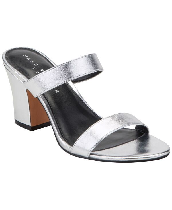 【送料無料】 マーク・フィッシャー レディース スリッポン・ローファー シューズ Womens Jessey Leather SlipOn Block Heel Dress Sandals Silver Leather