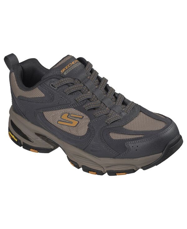 【送料無料】 スケッチャーズ メンズ スニーカー シューズ Mens Vigor 30 Taestro Trail Hiking Sneakers from Finish Line Charcoal Gold