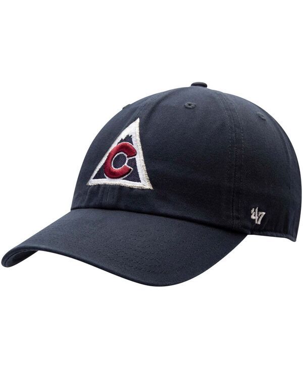【送料無料】 47ブランド メンズ 帽子 アクセサリー Mens Navy Colorado Avalanche Clean Up Alternate Logo Adjustable Hat Navy